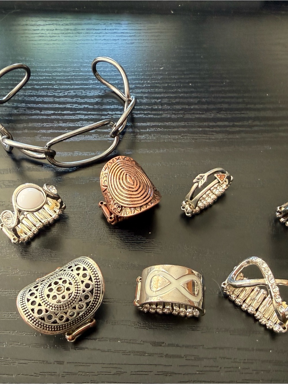Paparazzi Silver & Rose Gold Mix Adjustable Statement Ring & Bracelet Set